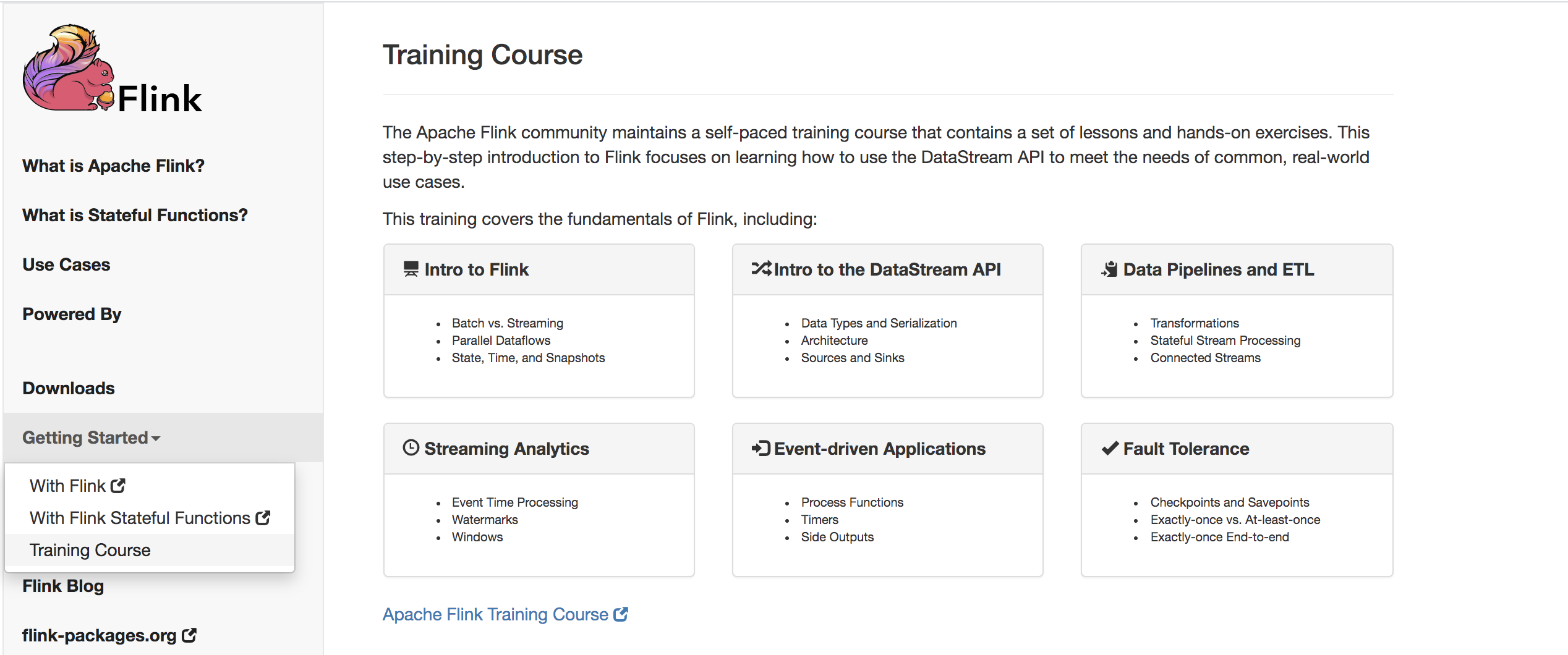 Self-paced Flink Training